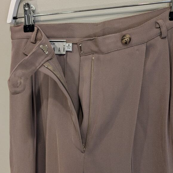 Kenar Dress Pants Pleated Beige Business Formal Casual Retro NWT - Size 8 - Picture 4 of 8